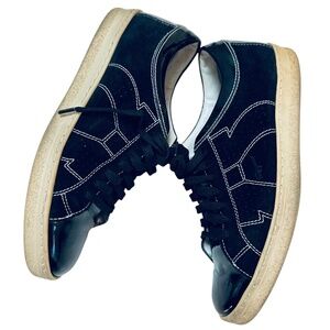 Salvatore Ferragamo Black and Beige Sneakers Patent Leather Size5.5 B